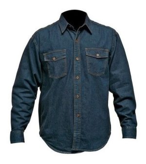 CAMISA MANGA LARGA P/HOMBRE EN TELA JEAN 7 ONZ (XXXL)