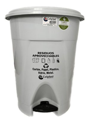 CANECA PLASTICA DE PEDAL 25 LTS BLANCA