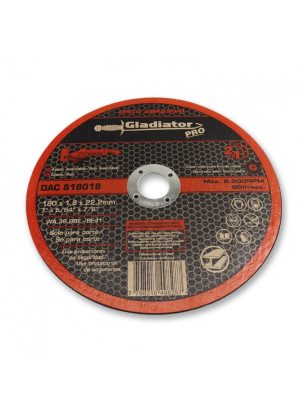 DISCO ABRASIVO PARA CORTE FINO DE METAL E INOXIDABLE DE 7" X 5/64" X 7/8" DAC818018 GLADIATOR