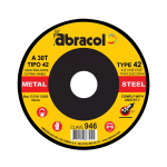 DISCO ABRASIVO TIPO 42 PARA CORTE DE METAL DE 4.1/2" X 1/8" X 7/8" GRANO A30 ABD4A0030047 ABRACOL