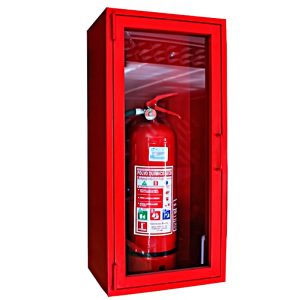 GABINETE METALICO ROJO PARA EXTINTOR DE 20 LBS