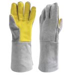 GUANTE DE CARNAZA CON REFUERZO DE VAQUETA MEDIA MANO 14"