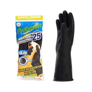 GUANTE DE CAUCHO NEGRO CALIBRE 25 PROTEX