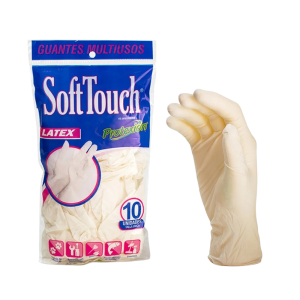 GUANTE TIPO EXAMEN LATEX SOFT TOUCH X 10 UND TALLA UNICA