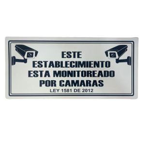 LETRERO DE SENALIZACION 30 X 15 CM STANDARD-MONITOREO DE CAMARA