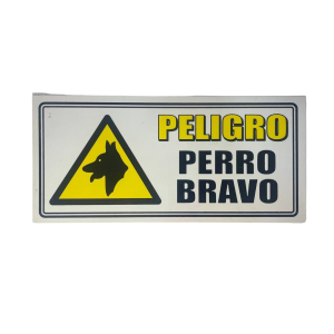 LETRERO DE SENALIZACION 30 X 15 CM STANDARD-PELIGRO PERRO BRAVO