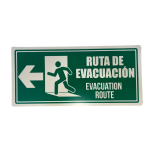 LETRERO DE SENALIZACION 30 X 15 CM STANDARD-RUTA DE EVACUACION IZQUIERA