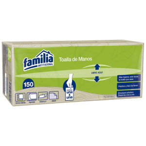 TOALLA ECOLOGICA EN Z DOBLE HOJA X 150 UND FAMILIA