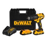 TALADRO PERCUTOR INALAMBRICO 1/2" BATERIA DE 20 VOLTIOS + 2 BATERIAS + 1 CARGADOR DCD776C2 DEWALT