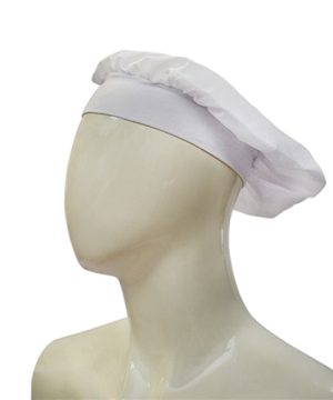 GORRO BLANCO TIPO PANADERO EN TELA ANTIFLUIDO