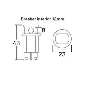 PIN BLOQUEADOR DE BREAKER INTERIOR 12mm YALE - Imagen 2