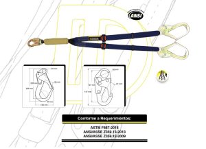 ESLINGA TIPO "Y" ARCO ELÉCTRICO CON ABSORBEDOR EN REATA DE 45 MM GANCHOS AC DINAMIK