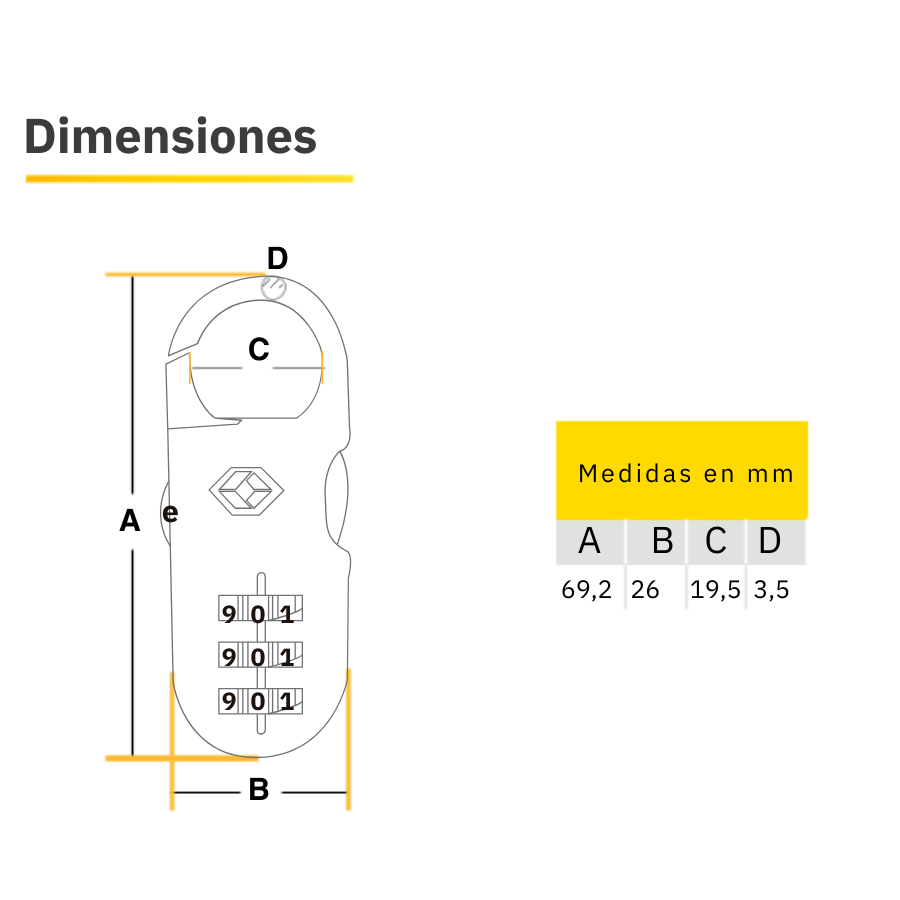 CANDADO SERIE VIAJERA YTP2 - Imagen 5